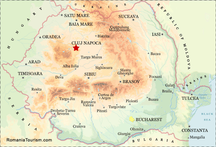 Cluj Napoca on Map (Harta Cluj Napoca - localizare)