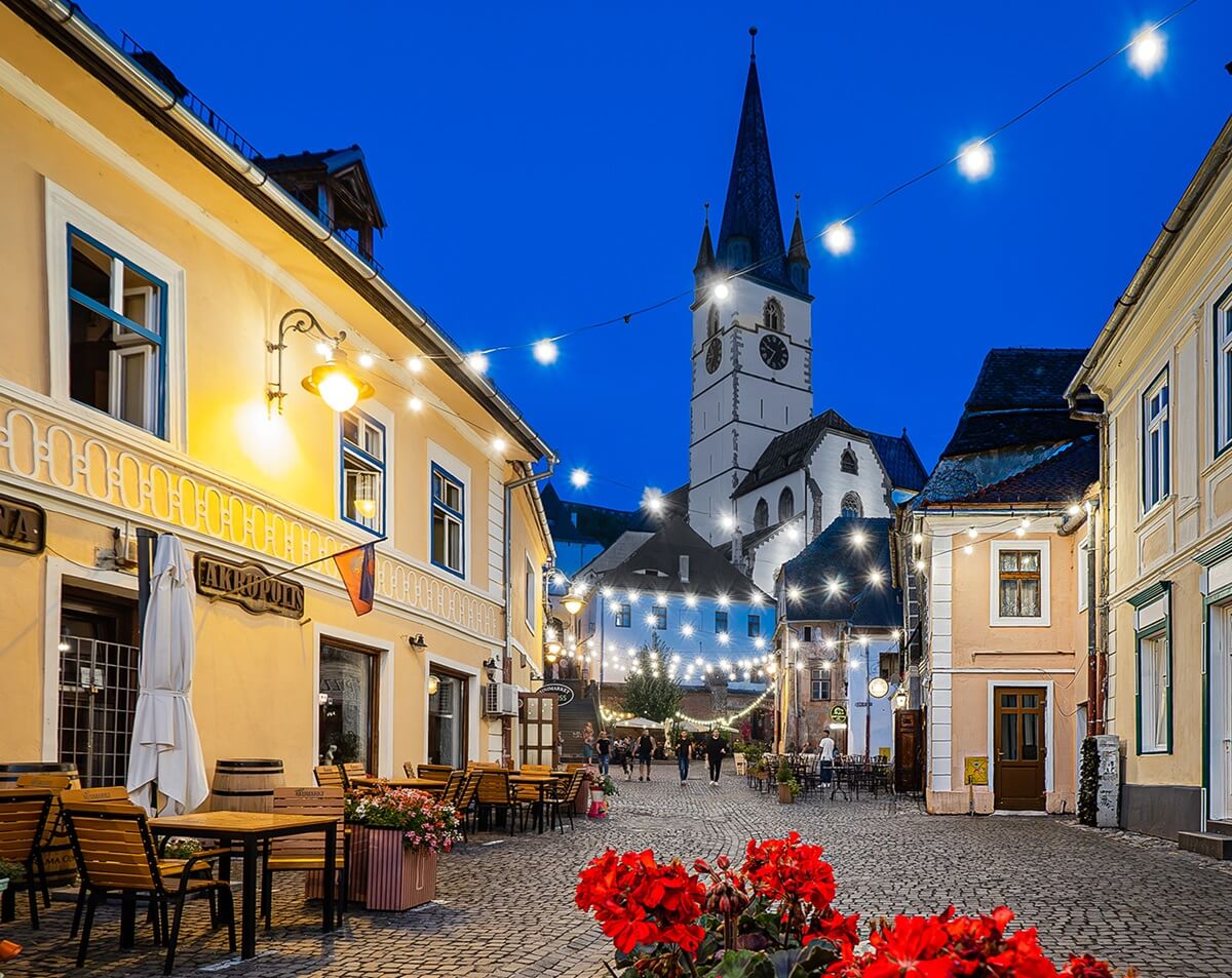 Sibiu Old Town at Night