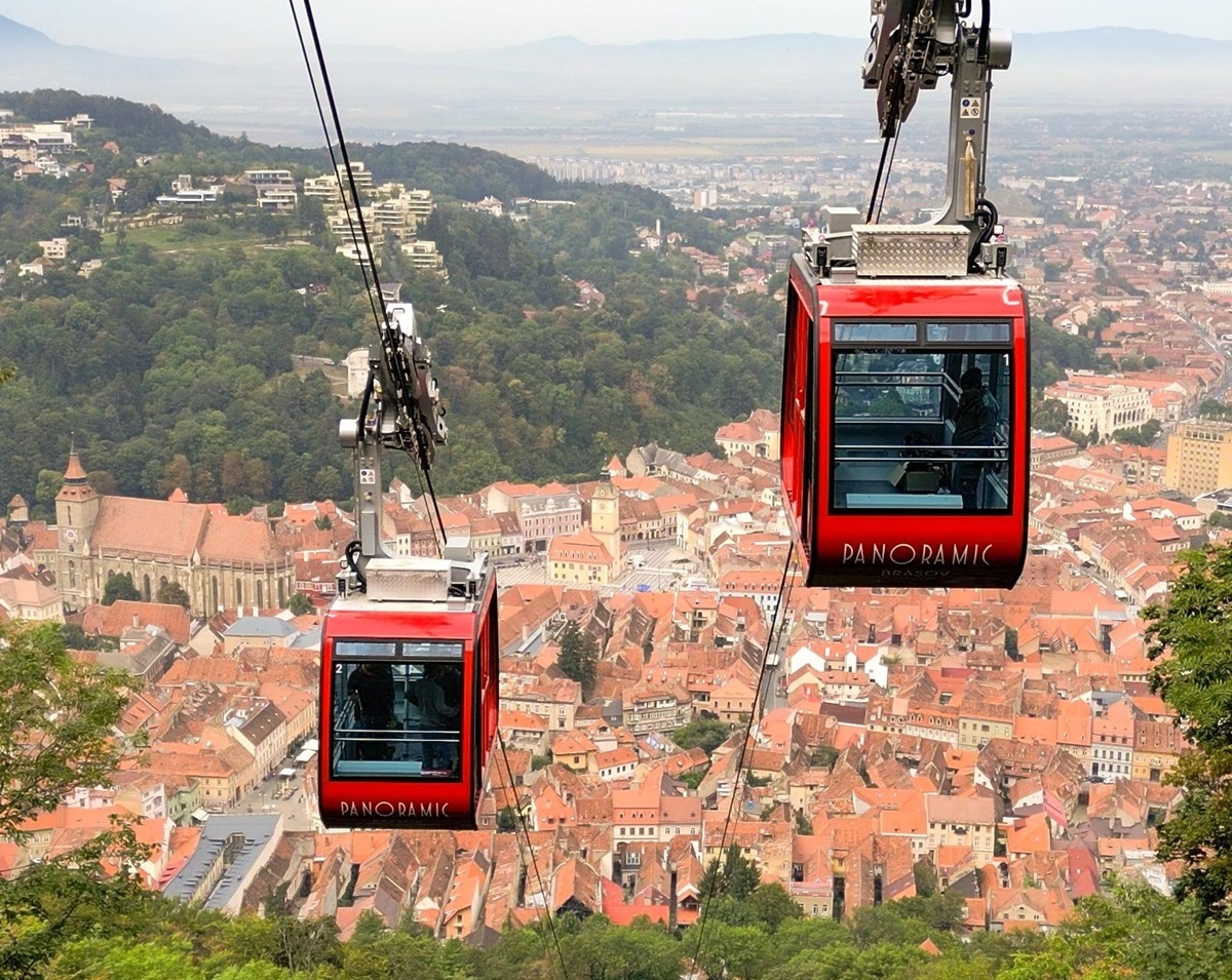 Mountain Tampa cable car in Brasov